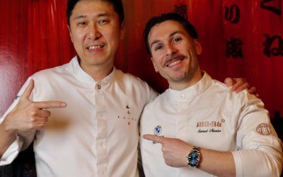 Samuel Naveira y Yoshikazu Yanome cocinaron juntos en Valencia.
